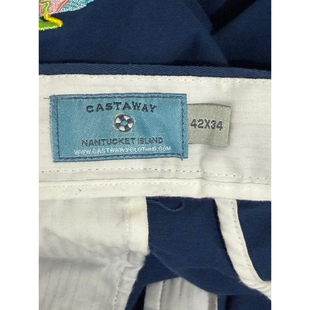 Castaway Nantucket Island Mens 42x34 Navy Blue Embroidered Horse Jockey Pants